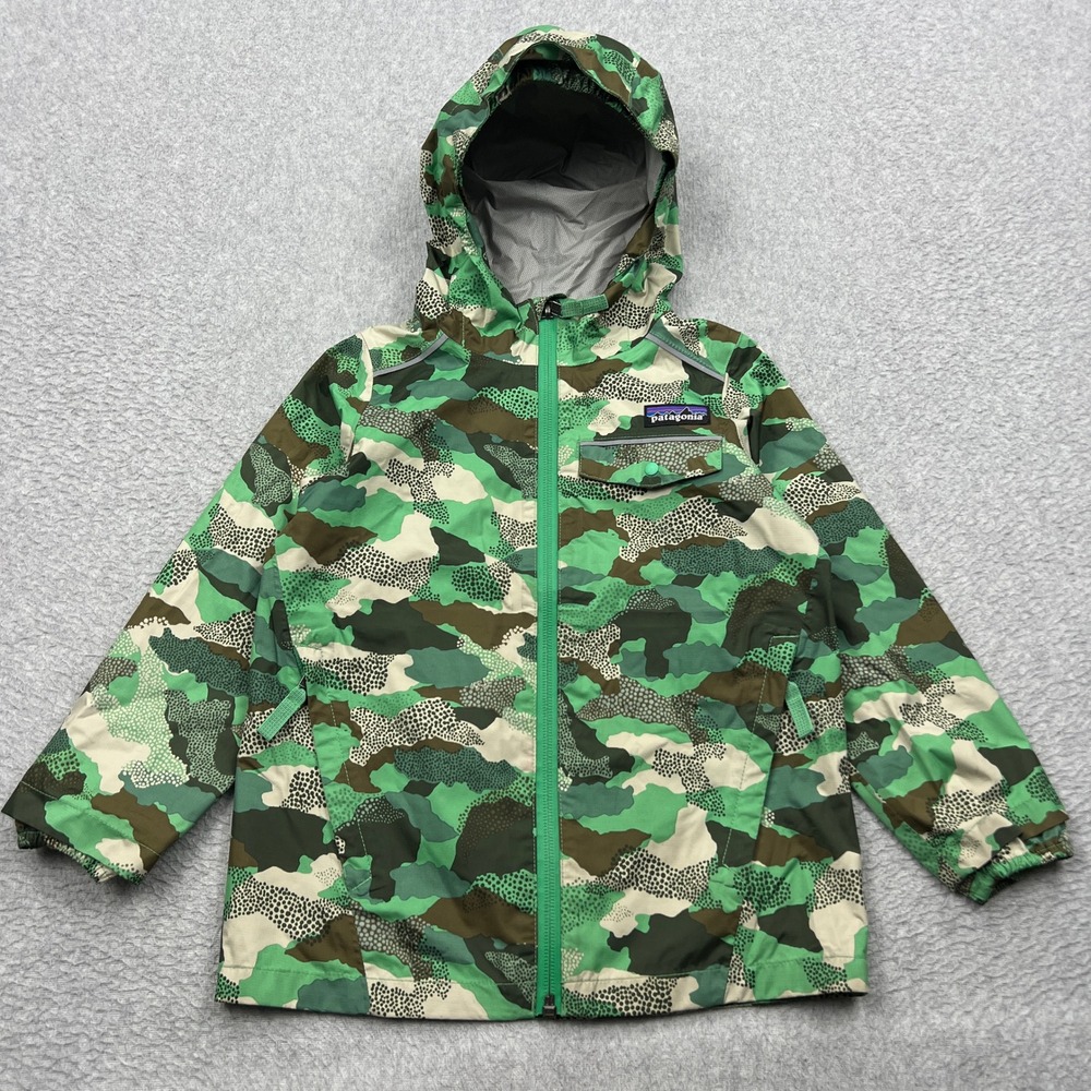 Patagonia Baby Torrentshell Jacket Kids 4T Camo H2No Waterproof Hood Shell 61345